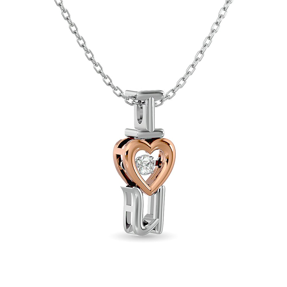 Diamond Shimmering Heart Pendant 1/20 CT TW in 10k White Gold - Balacia