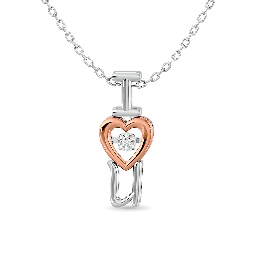 Diamond Shimmering Heart Pendant 1/20 CT TW in 10k White Gold - Balacia