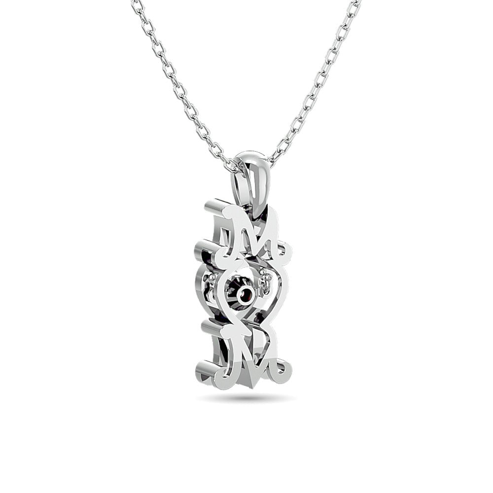 Diamond Shimmering Mom Pendant Sterling Silver - Balacia