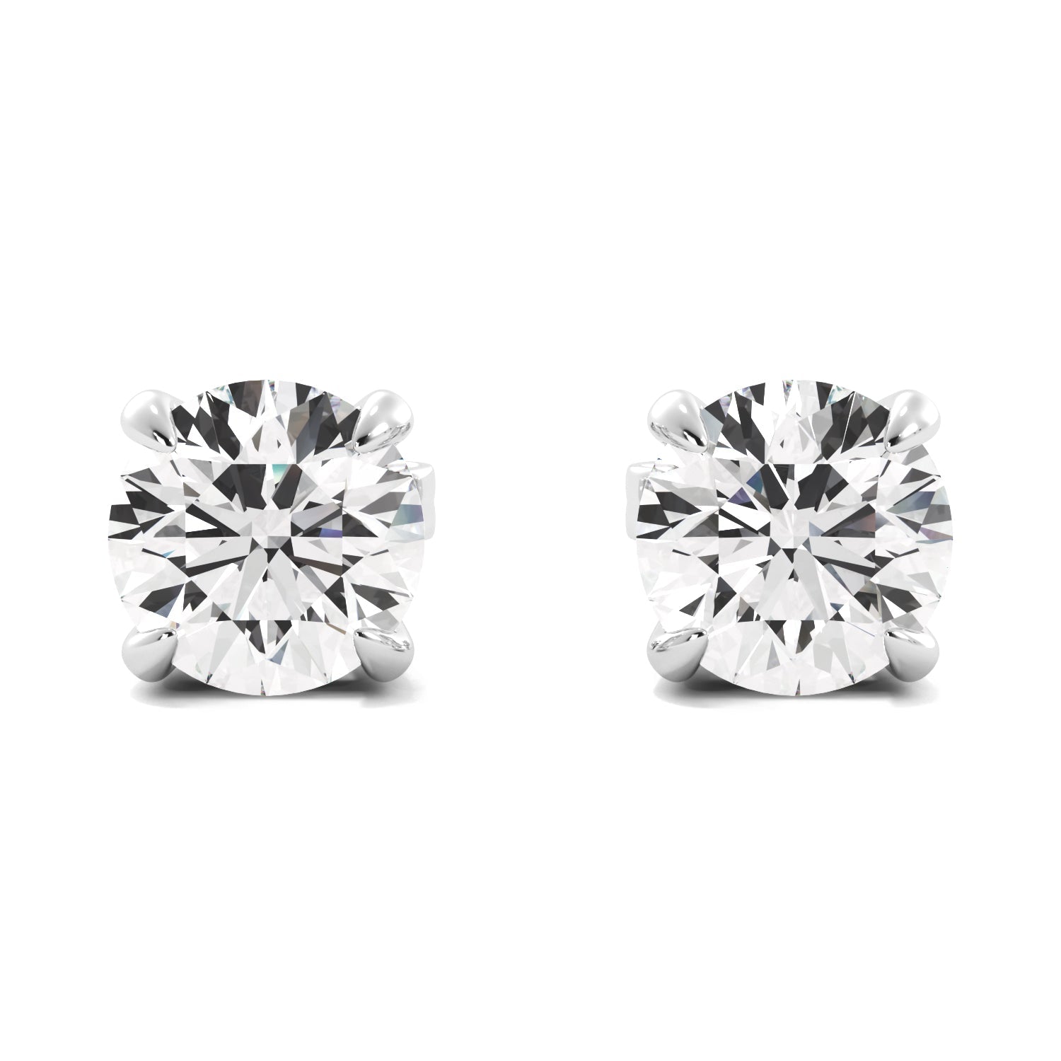 lab diamond studs white gold