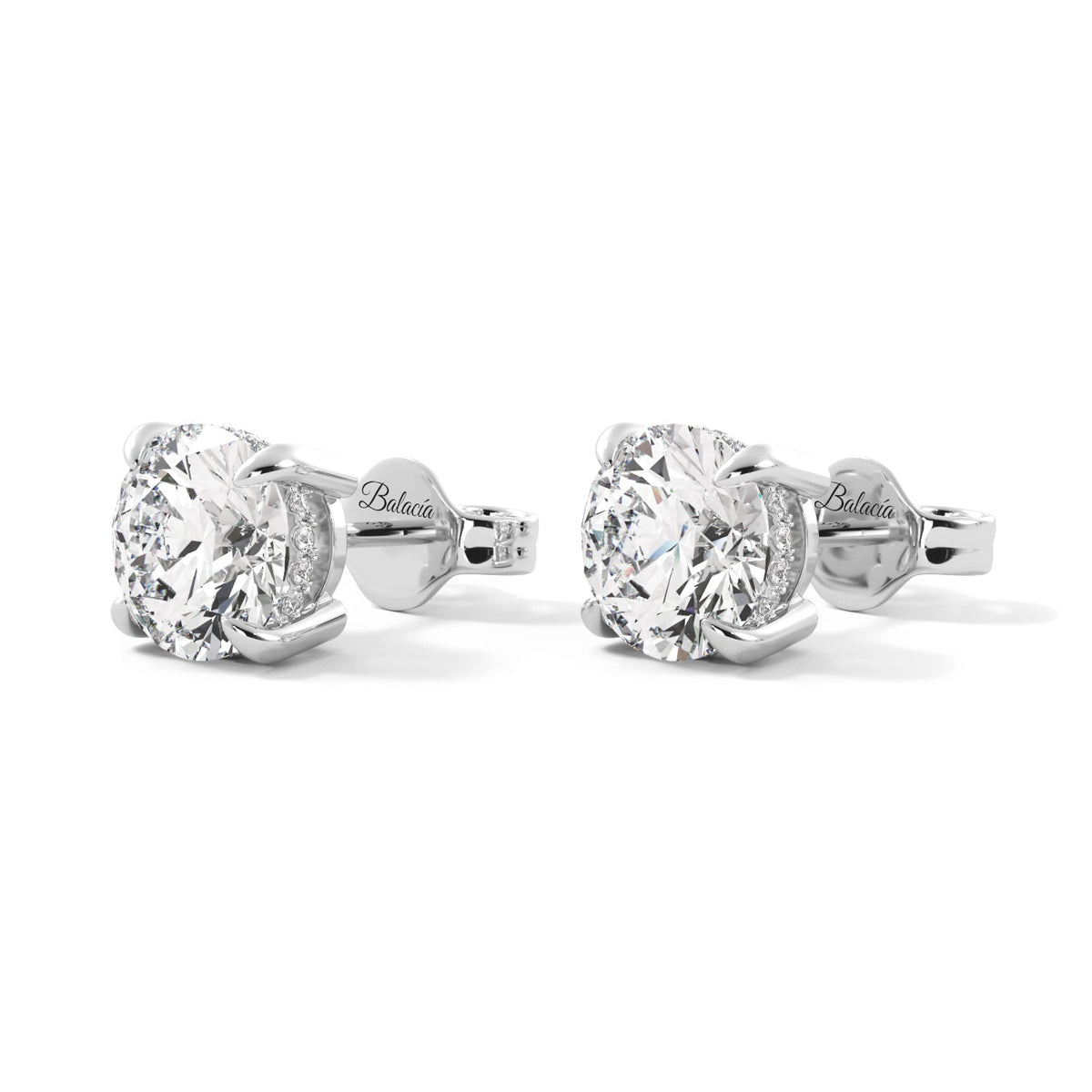 lab diamond earrings studs 18k white