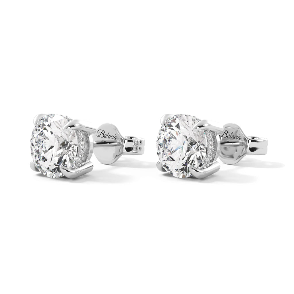 lab diamond earrings studs 18k white