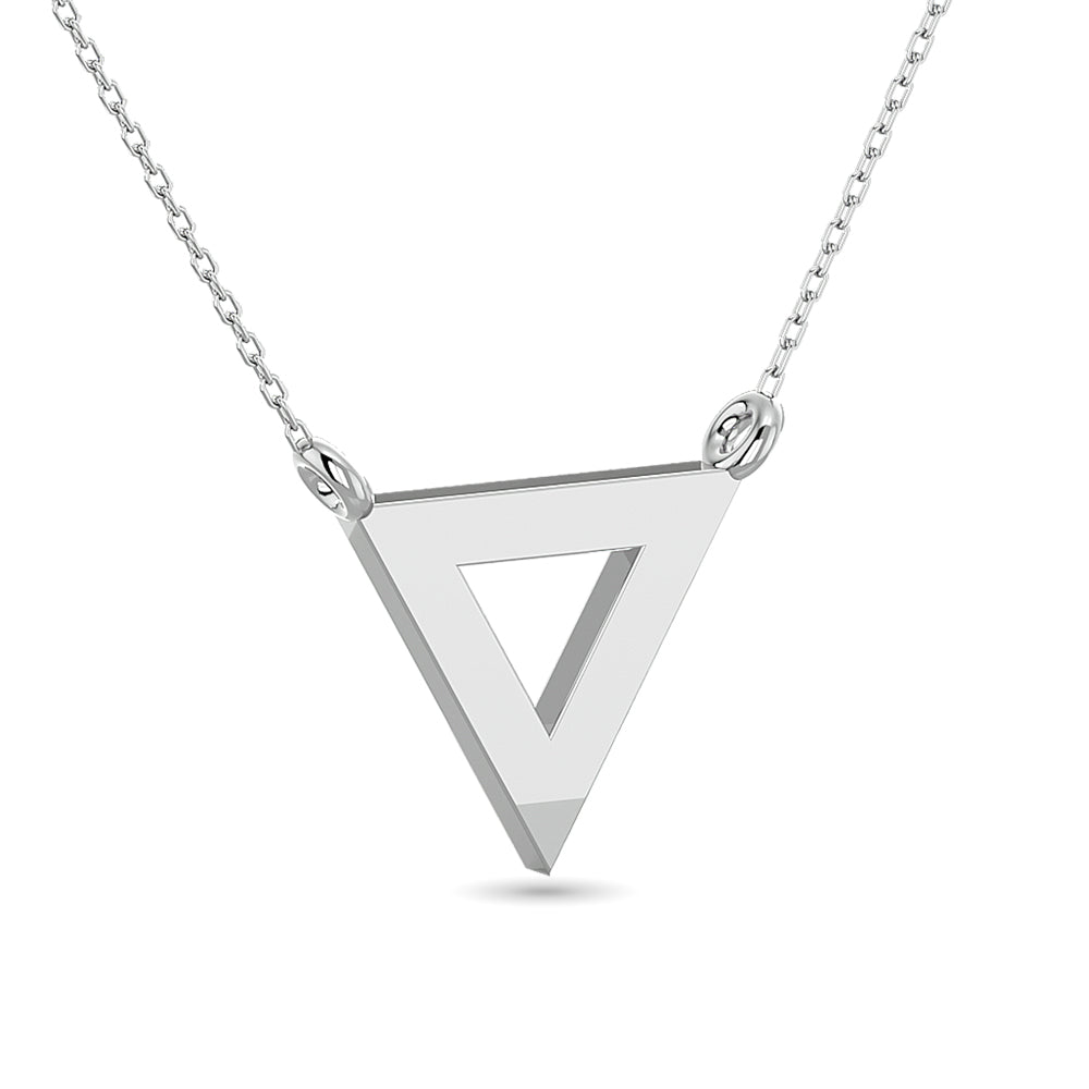 Diamond Triangle Pendant 1/10 CT TW in 10k White Gold - Balacia