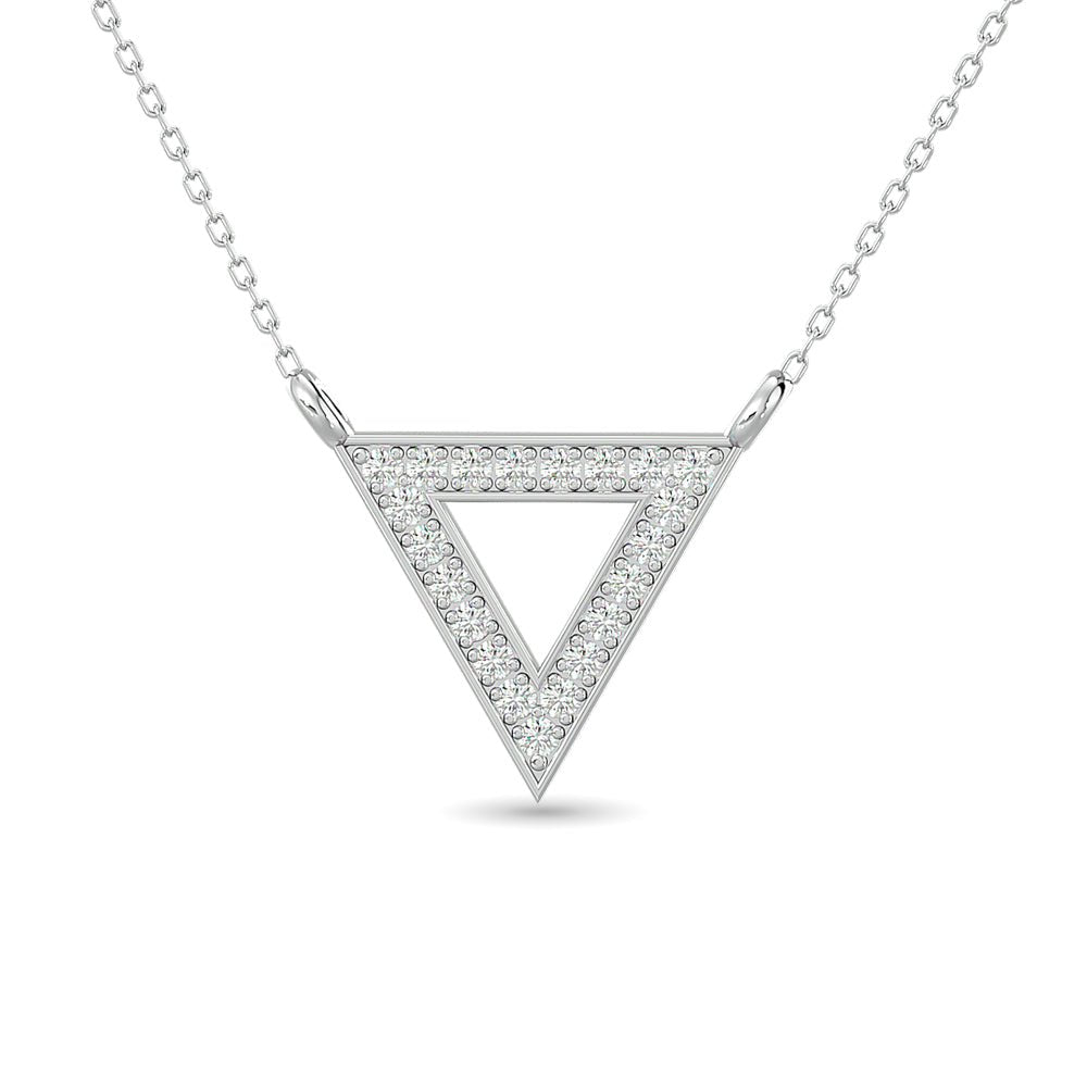 Diamond Triangle Pendant 1/10 CT TW in 10k White Gold - Balacia