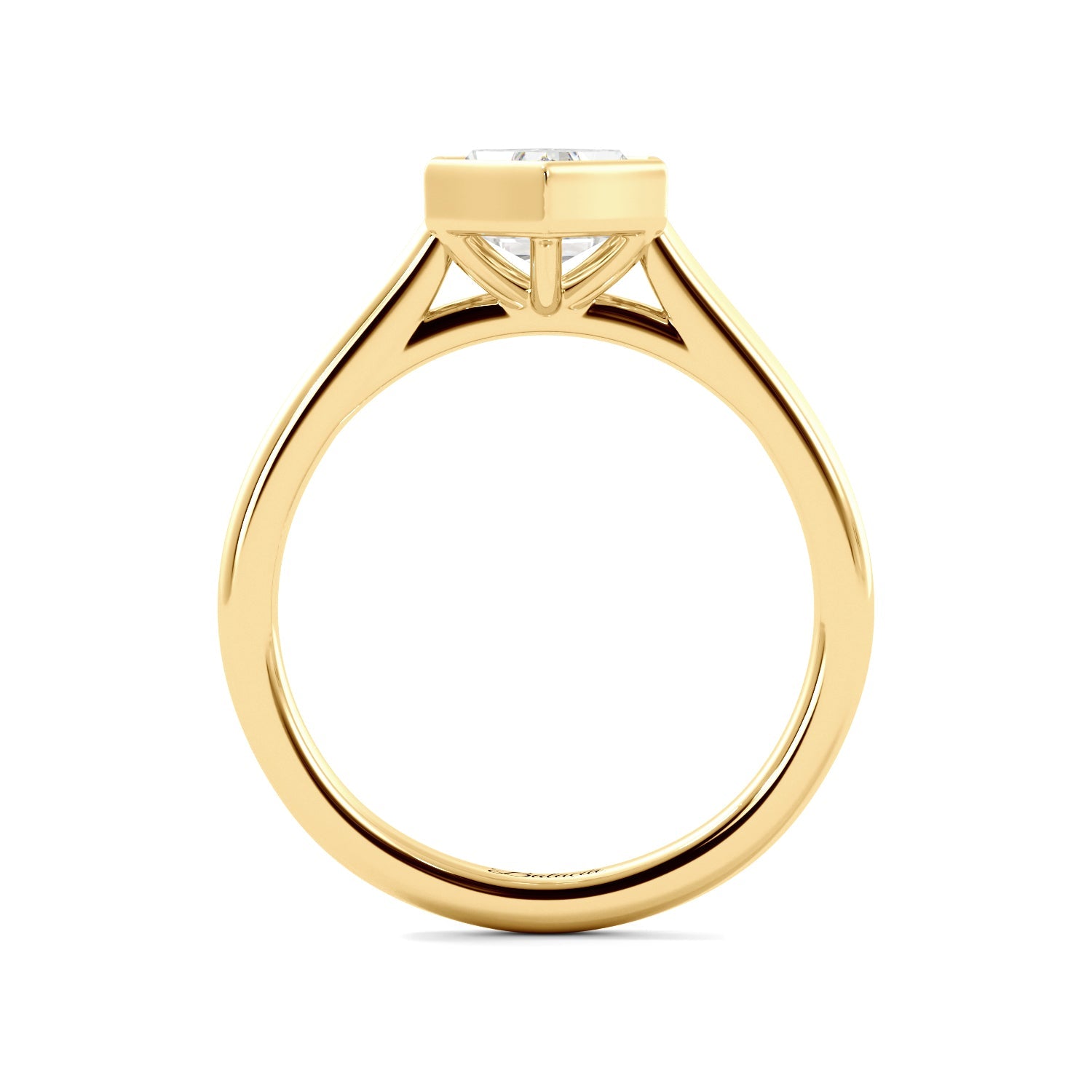 Yellow Gold Dutch Marquise Bezel Ring Side Angle