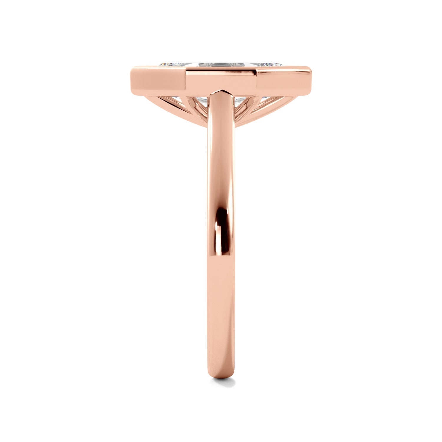 Rose Gold Dutch Marquise Bezel Ring Side View