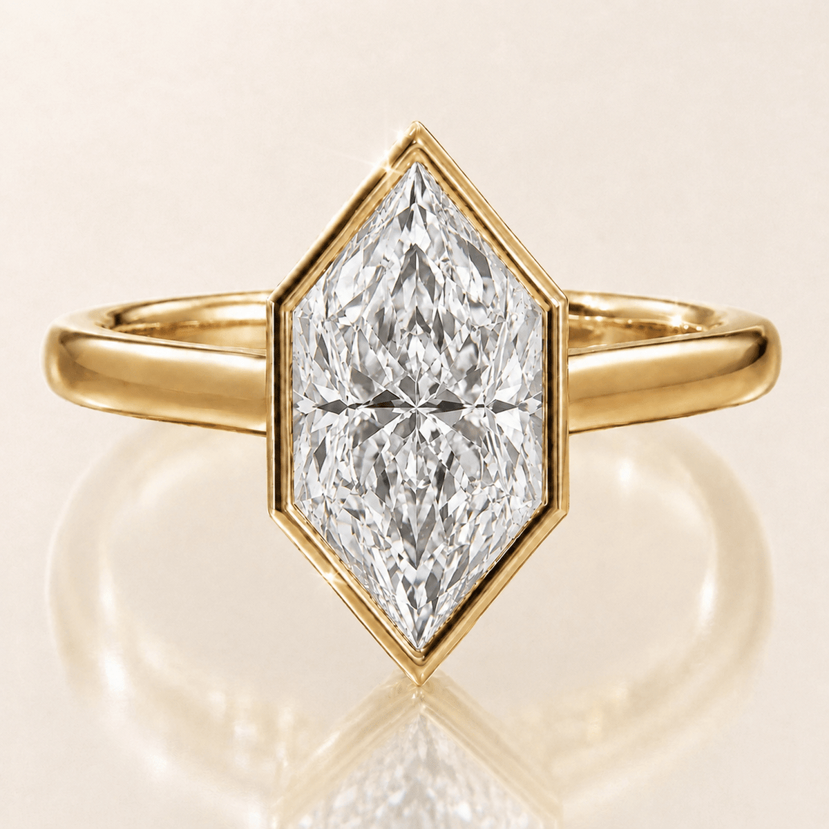 lab Diamond Dutch marquise hexagon ring 