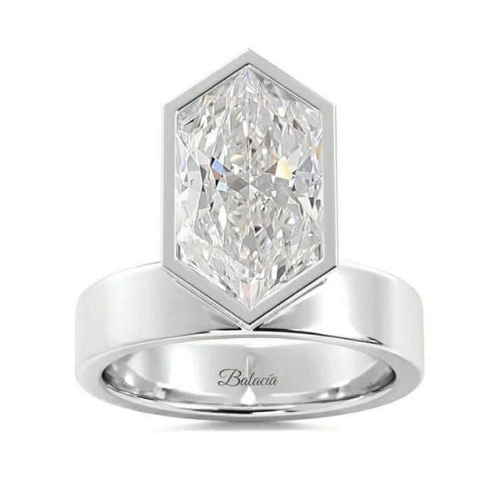 Dutch Marquise Diamond Elongated Hexagon Bezel Ring