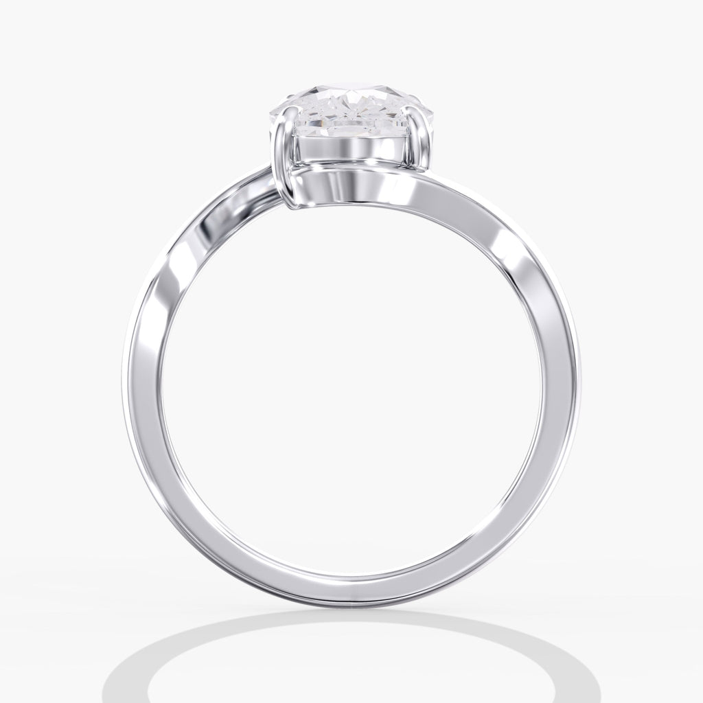 Modern Elongated Cushion Diamond Bypass Ring Side View