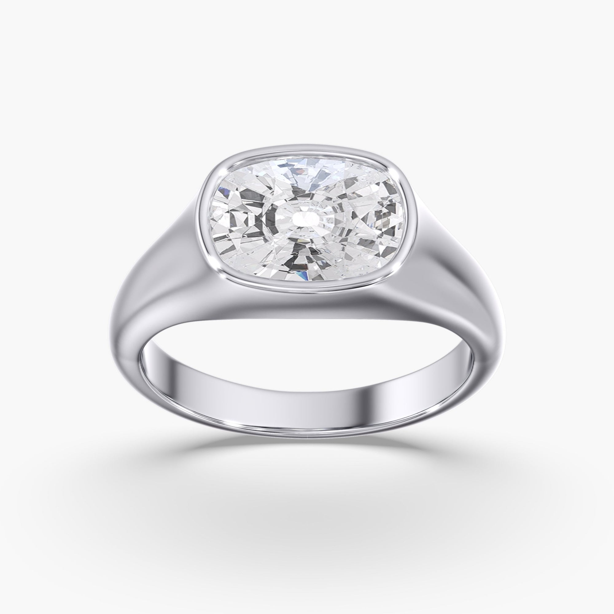 Elongated Cushion Cut Diamond Engagement Ring