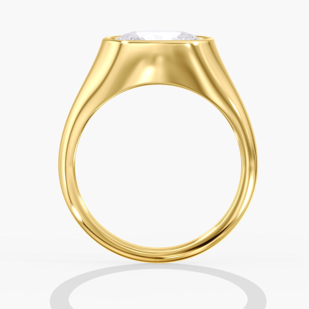 Yellow Gold Elongated Cushion Cut Diamond Engagement Ring Side View