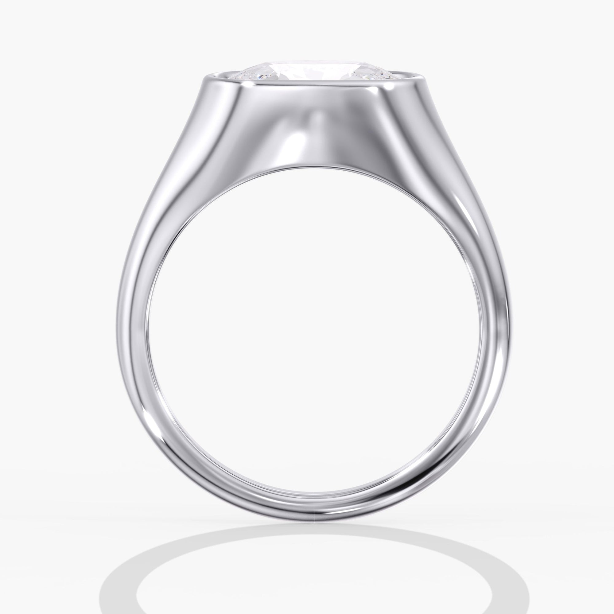 Elongated Cushion Cut Diamond Engagement Ring Side View