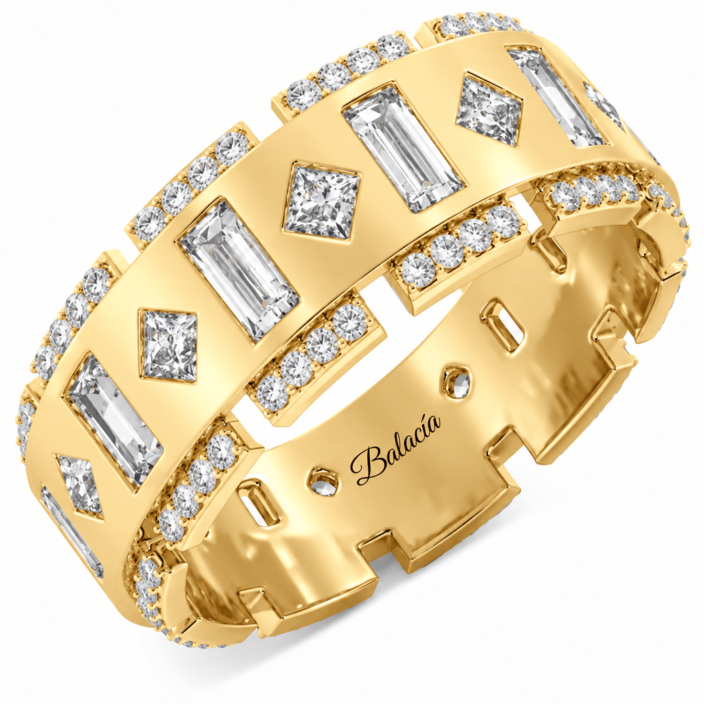 unique designer diamond mens wedding ring gold