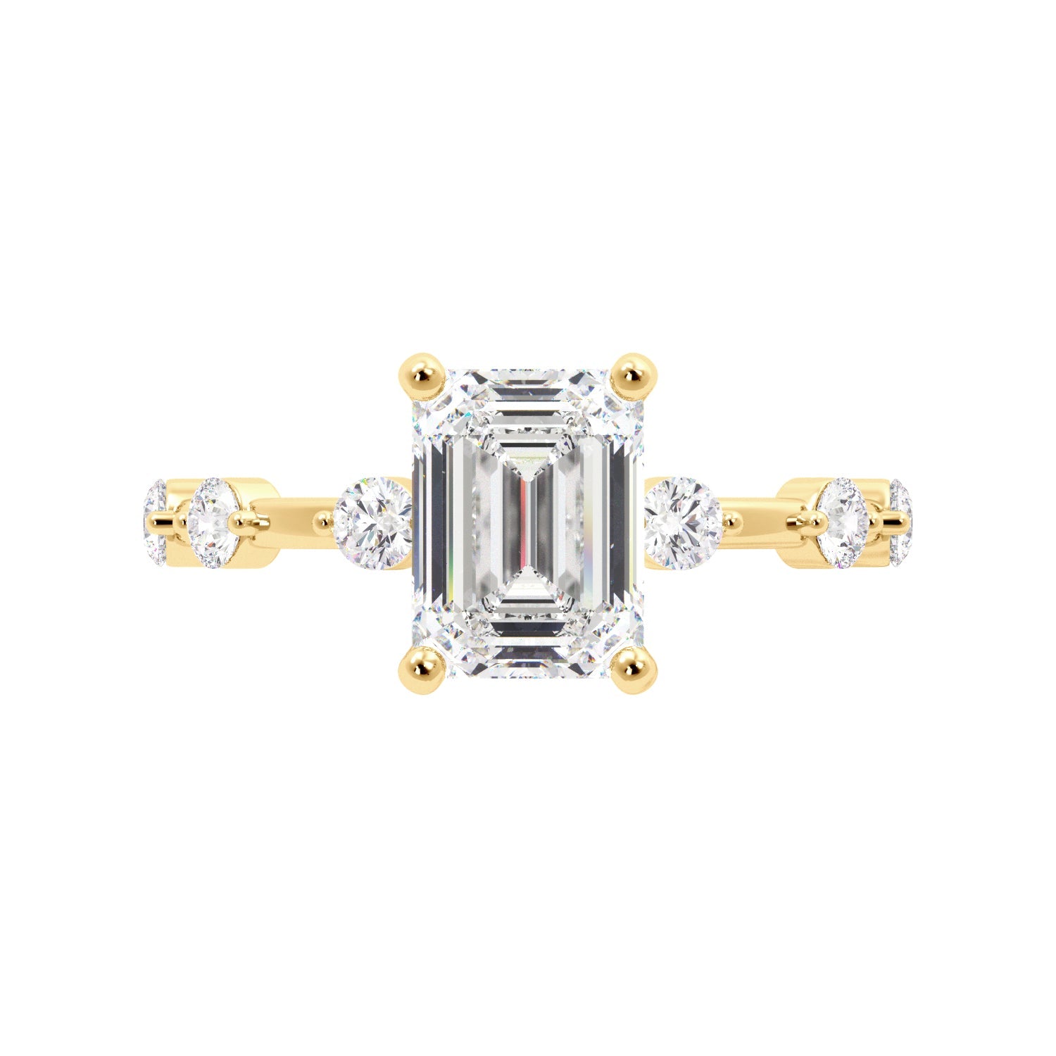 Emerald Cut Dainty Thin Band Engagement Ring - Balacia