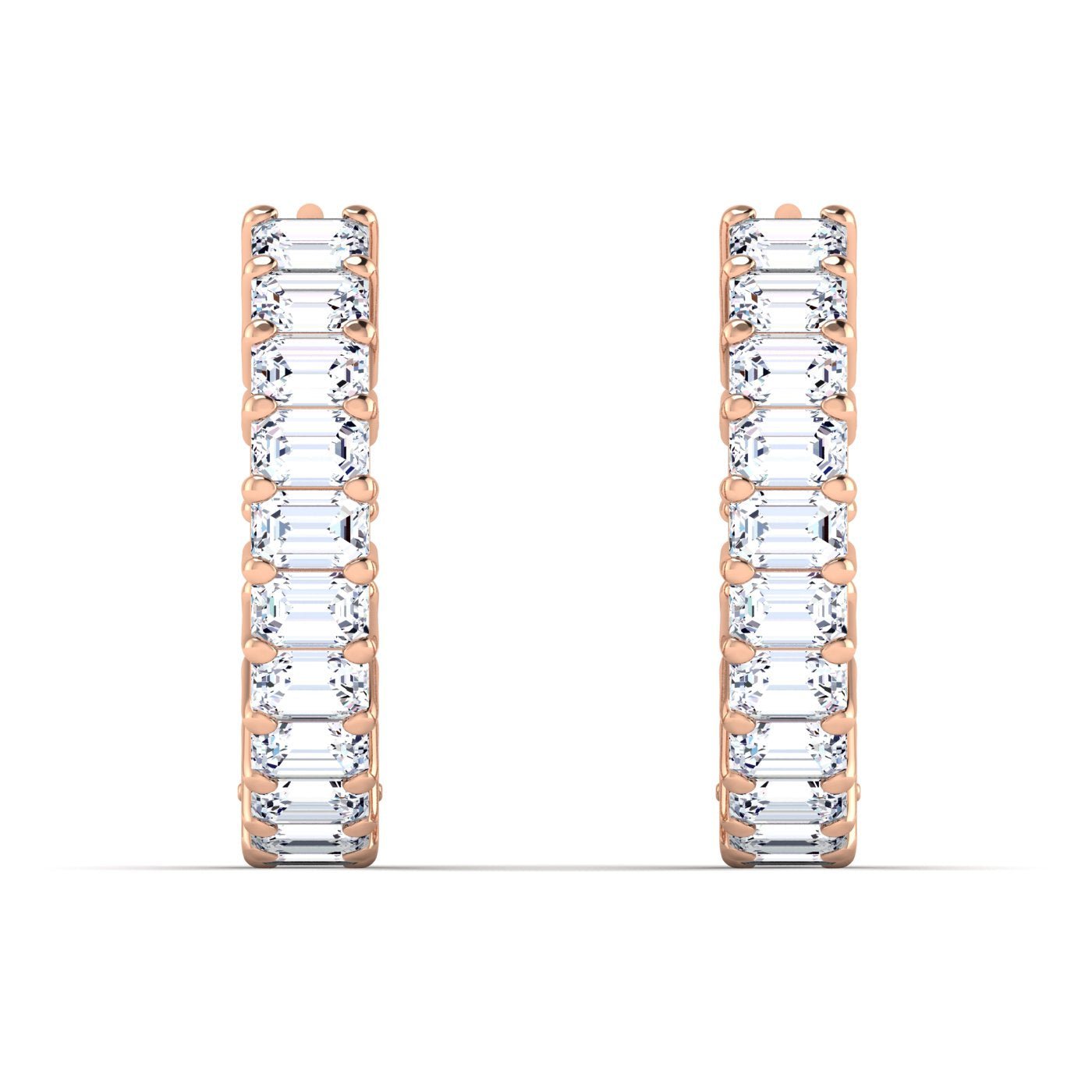 Emerald Cut Diamond East West Inside Out Hoop Earrings - Balacia