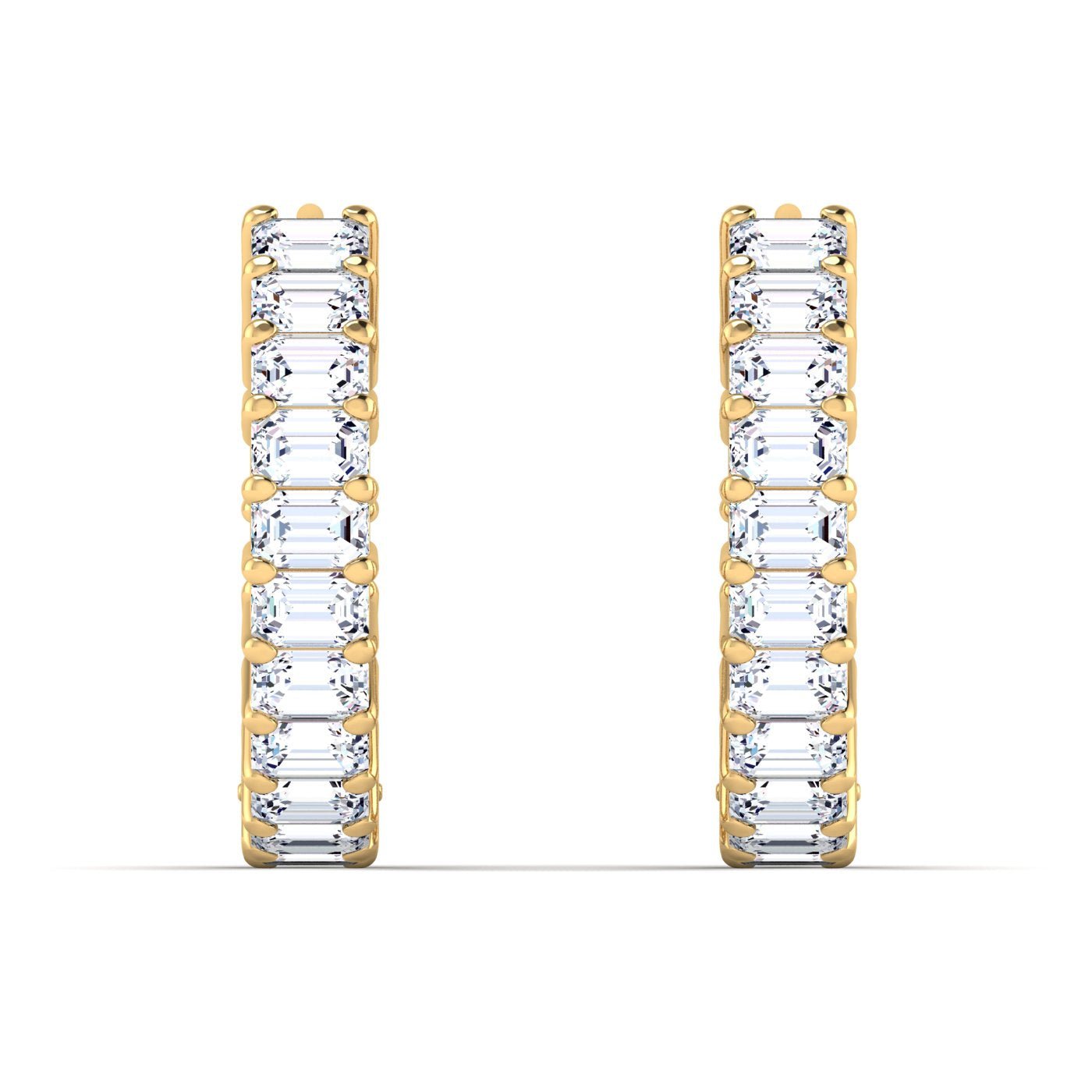 Emerald Cut Diamond East West Inside Out Hoop Earrings - Balacia