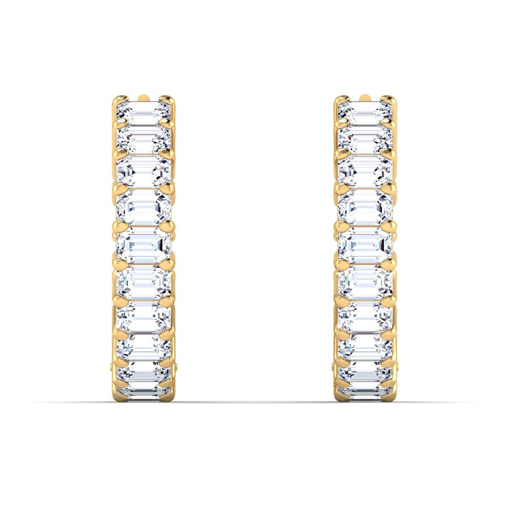 Emerald Cut Diamond East West Inside Out Hoop Earrings - Balacia