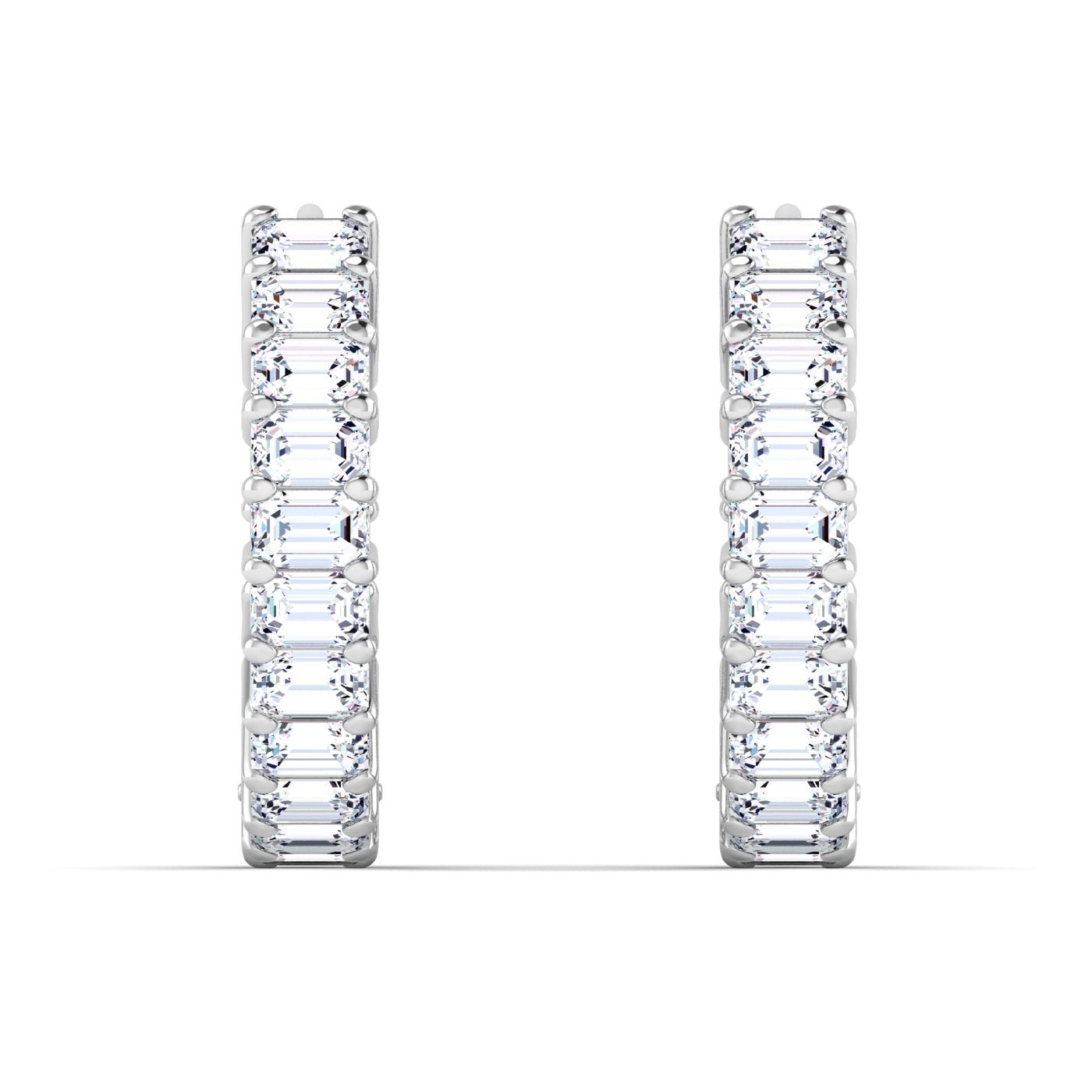 Emerald Cut Diamond East West Inside Out Hoop Earrings - Balacia