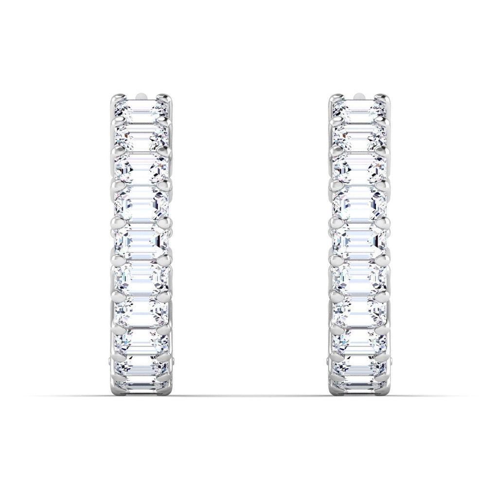 Emerald Cut Diamond East West Inside Out Hoop Earrings - Balacia