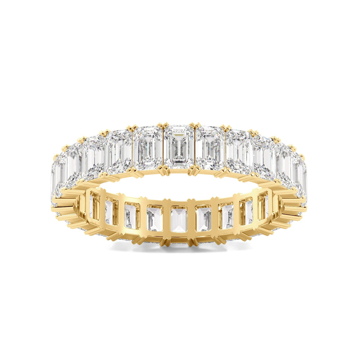 Gold Emerald Cut Diamond Eternity Band