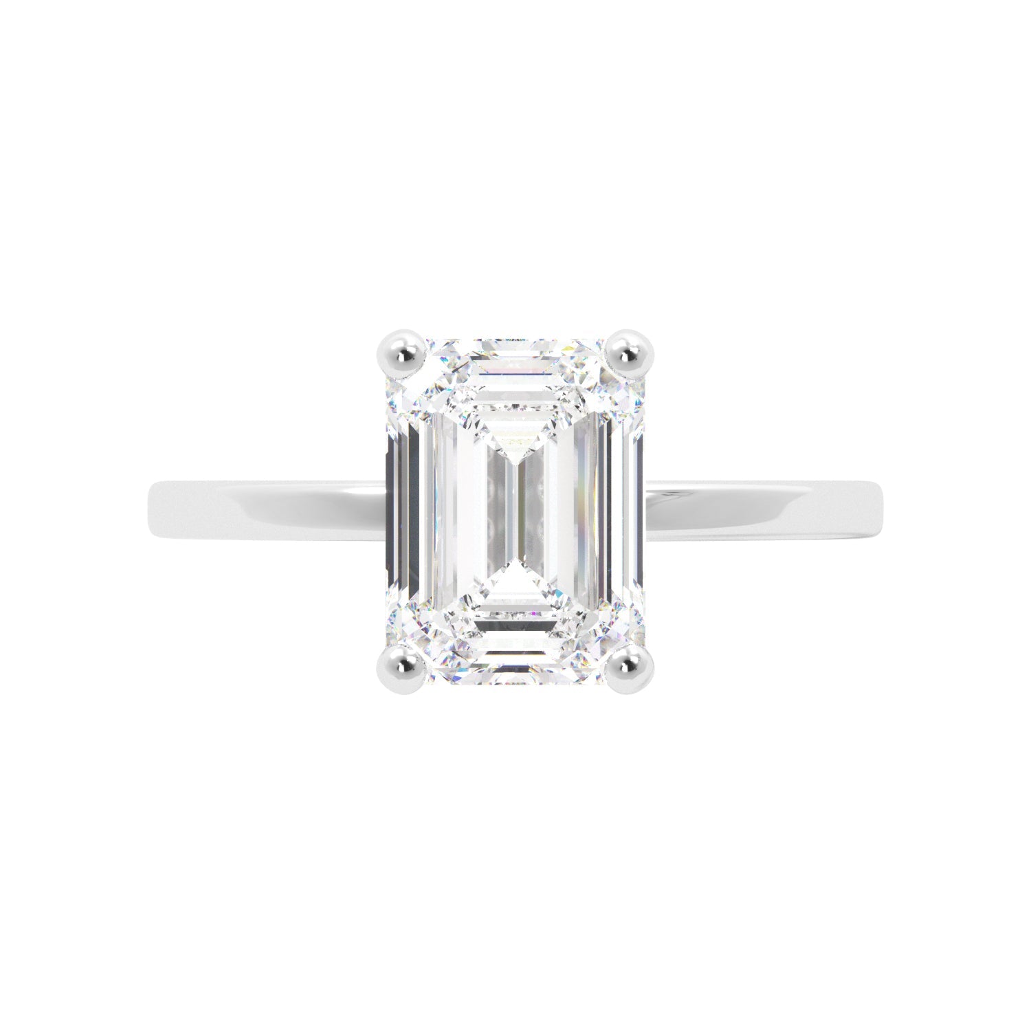 Emerald Cut Diamond Hidden Halo Solitaire - Balacia