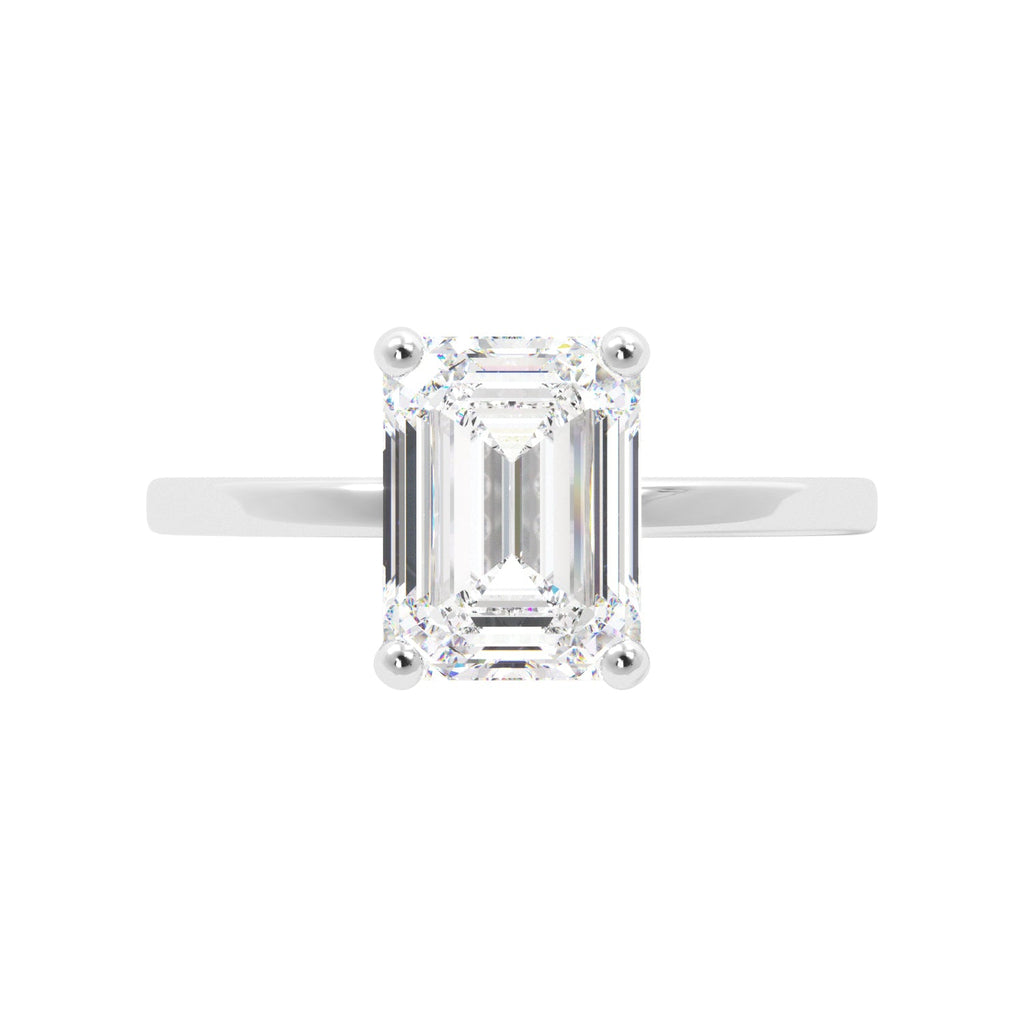 Emerald Cut Diamond Hidden Halo Solitaire - Balacia