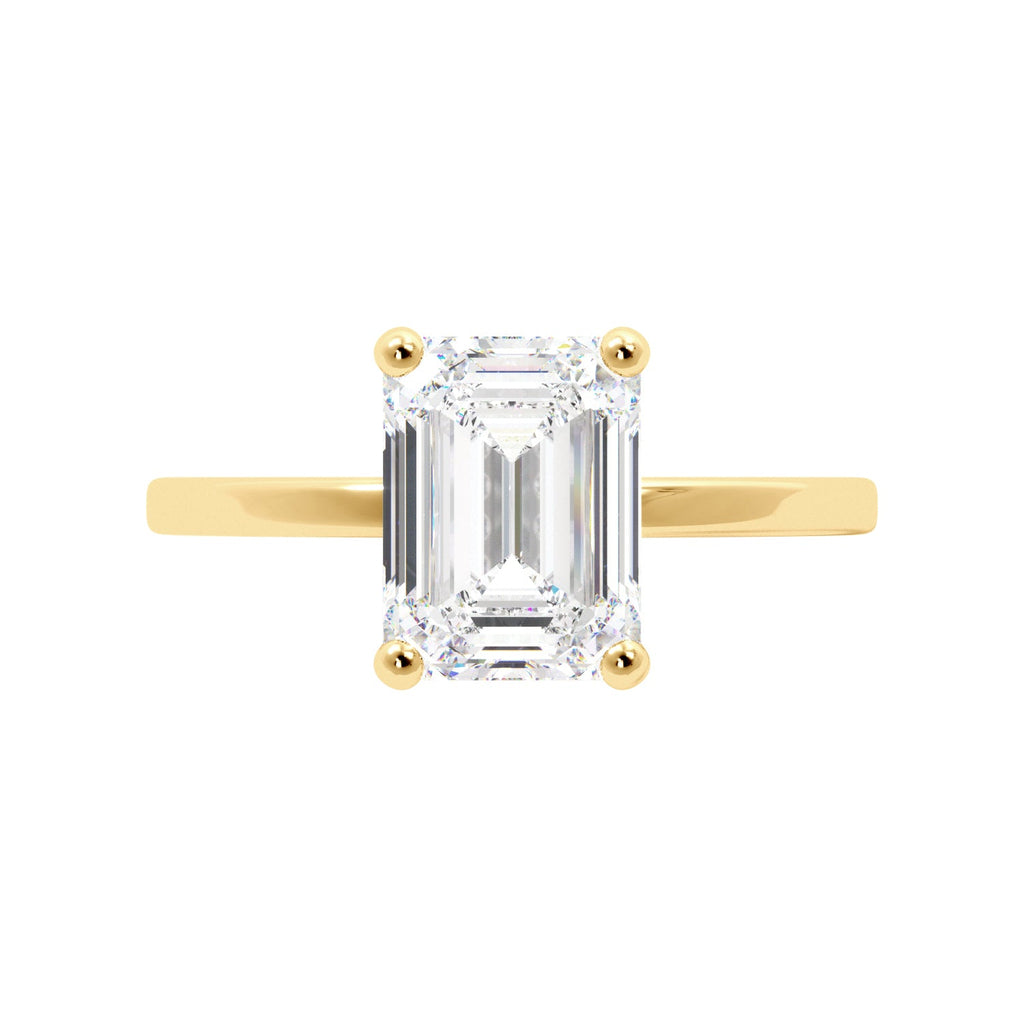 Emerald Cut Diamond Hidden Halo Solitaire - Balacia