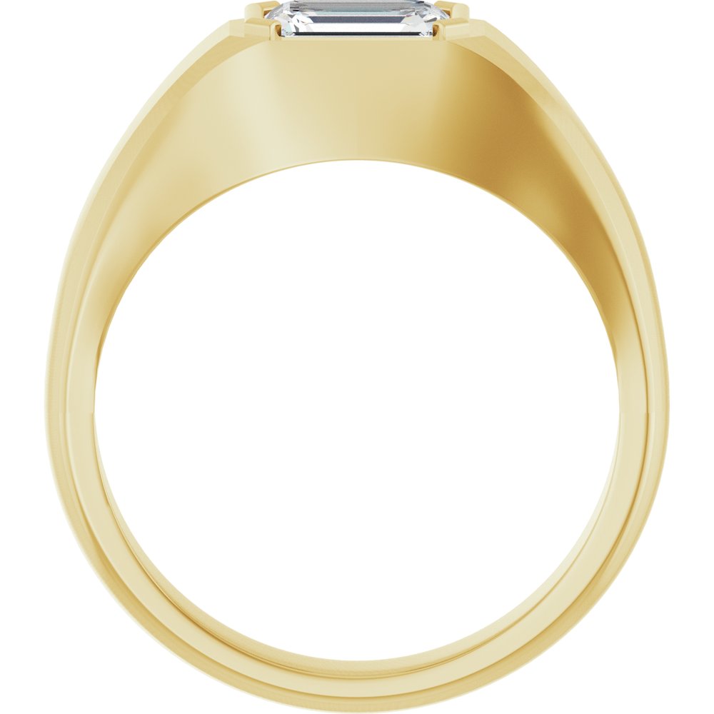 Emerald Lab Diamond Men's Wedding Band Gold 1 1/4 CTW 5