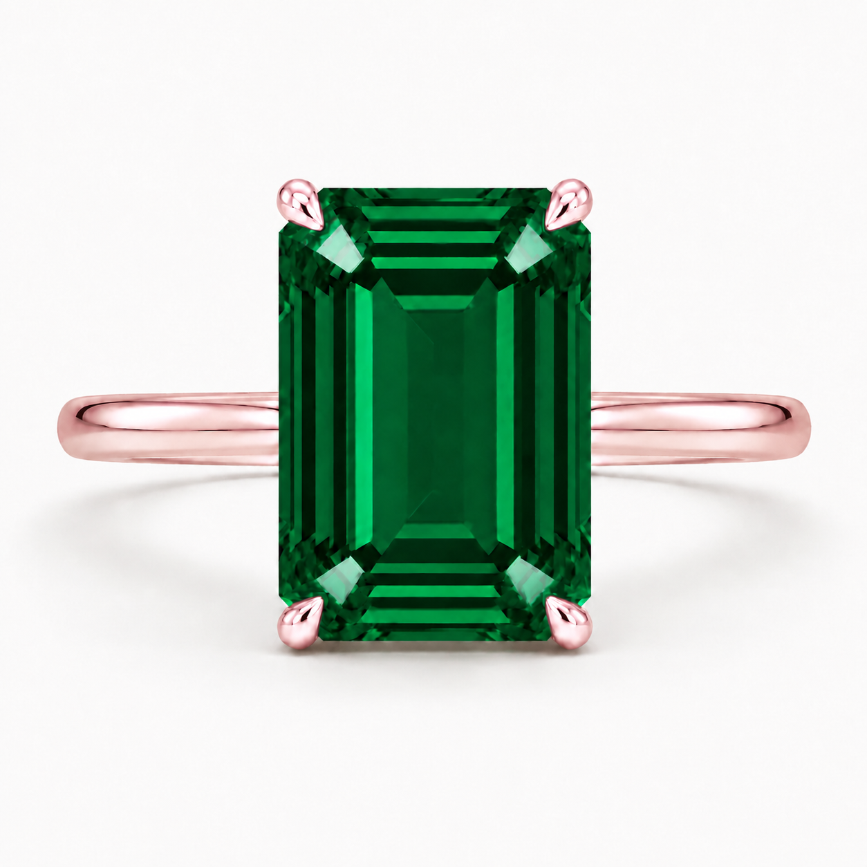 emerald green rose gold ring