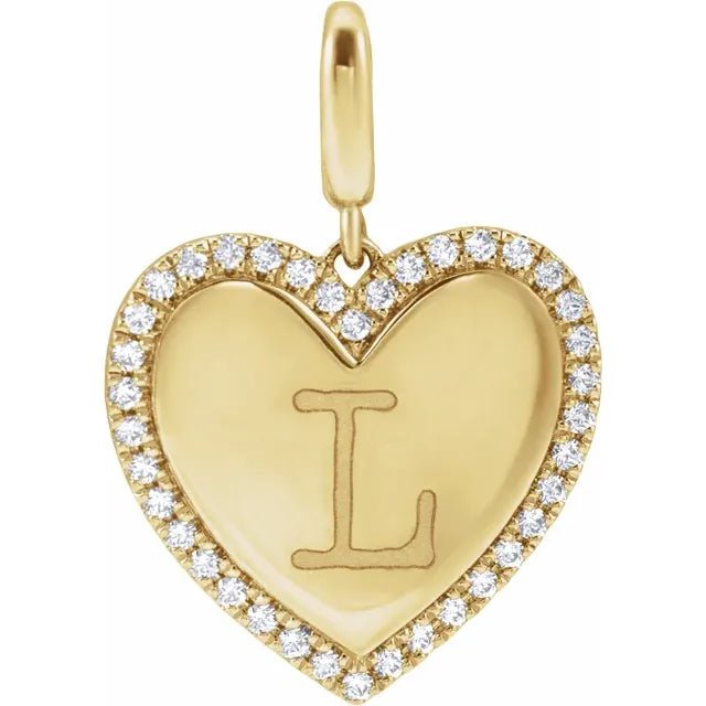 Heart Diamond Pendant Engraved