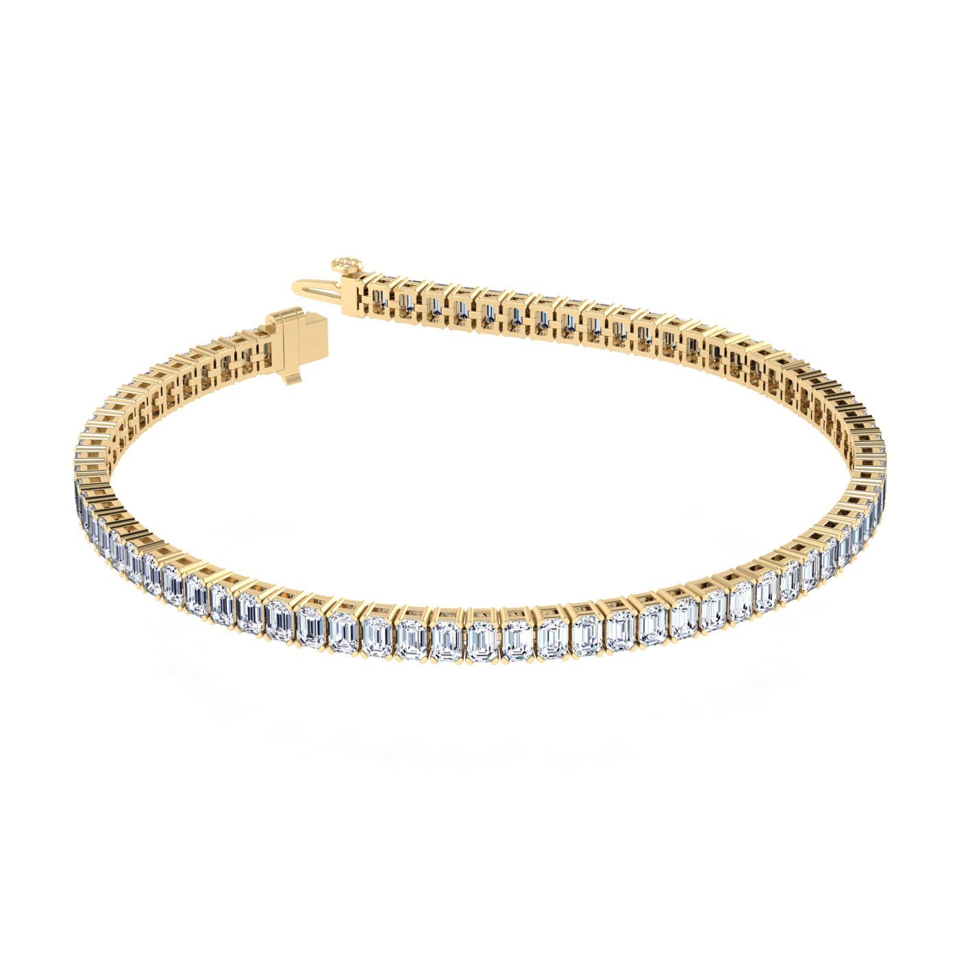 Exquisite Vertical Set Emerald Cut Diamond Tennis Bracelet - Balacia