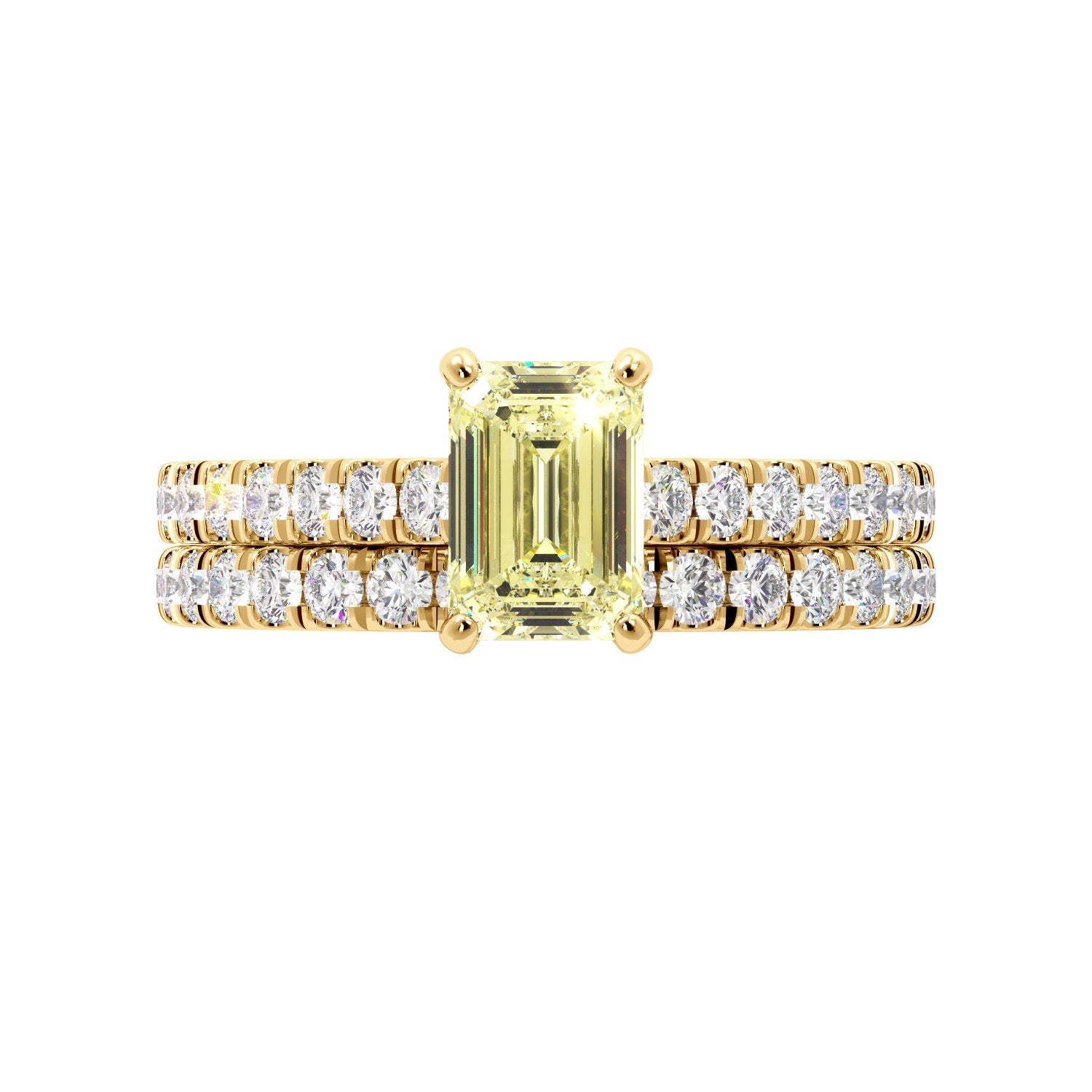 Fancy Yellow Emerald Cut Diamond Engagement Ring - Balacia