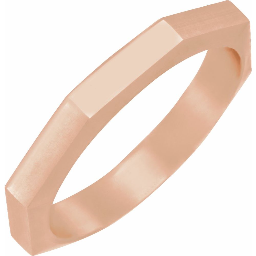Geometric Octagon Band Women's Wedding Band rose gold