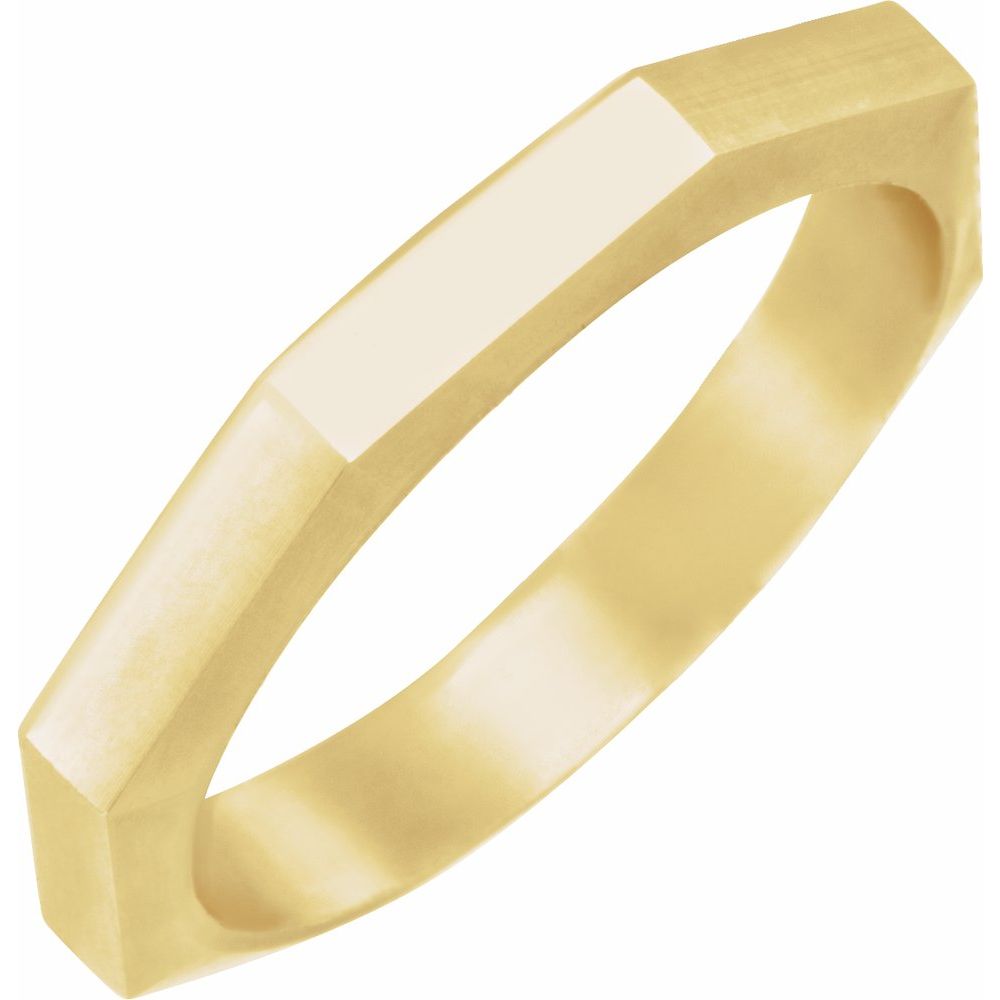Geometric Octagon Band Women's Wedding Band gold