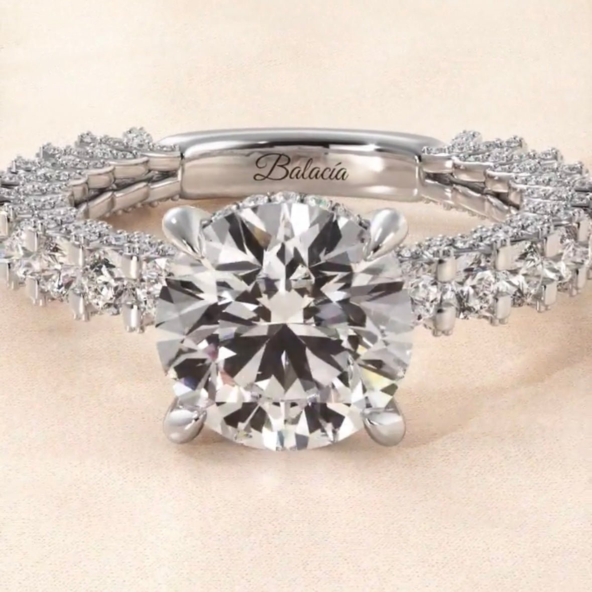 Round Iced Out Diamond Ring 