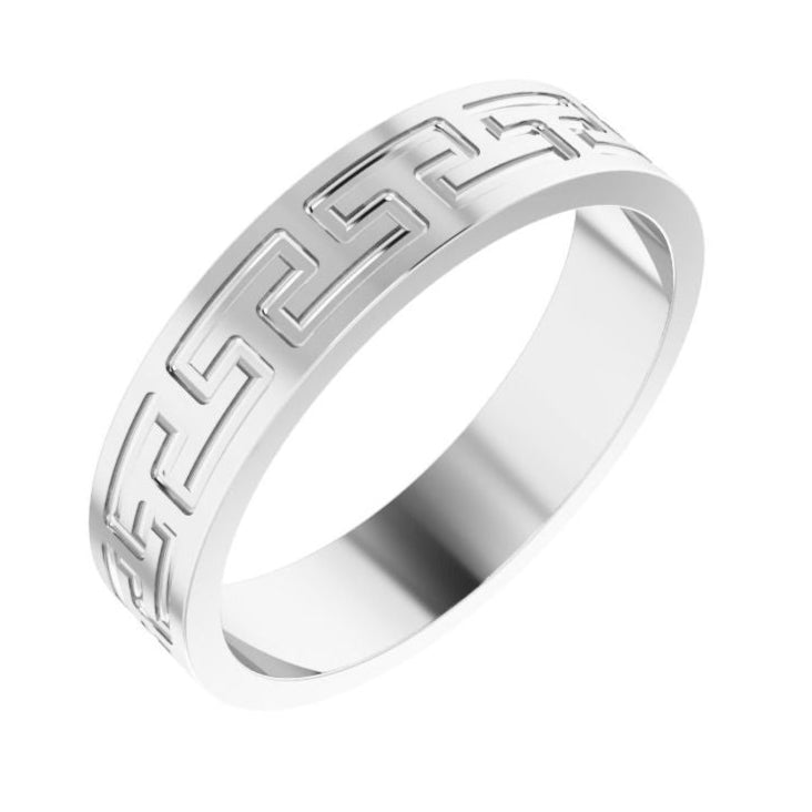 greek pattern wedding ring