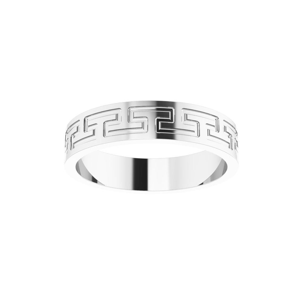 Greek Key Pattern 5mm Wedding Band