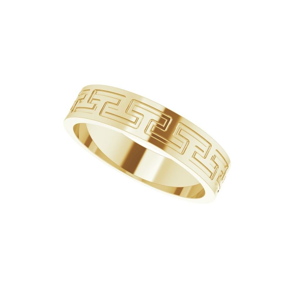 Greek Key Pattern 5mm Wedding Band