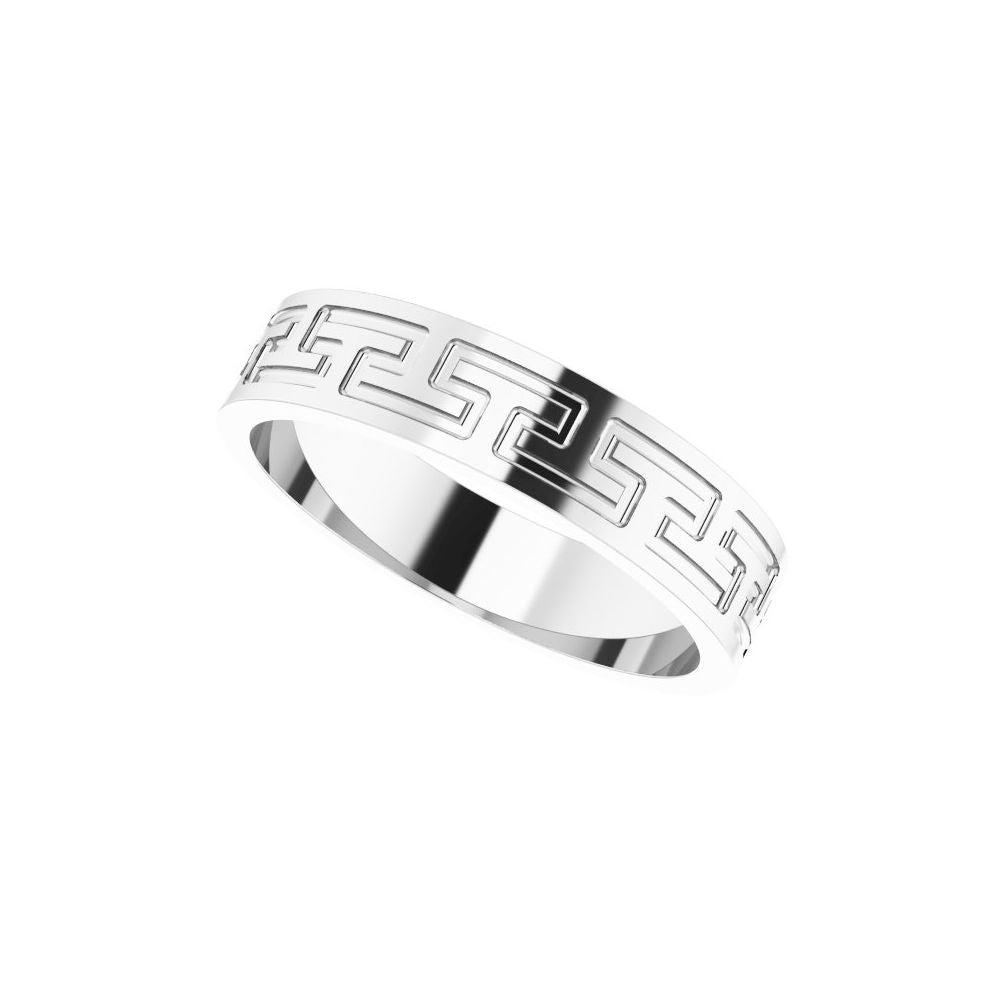 Greek Key Pattern 5mm Wedding Band