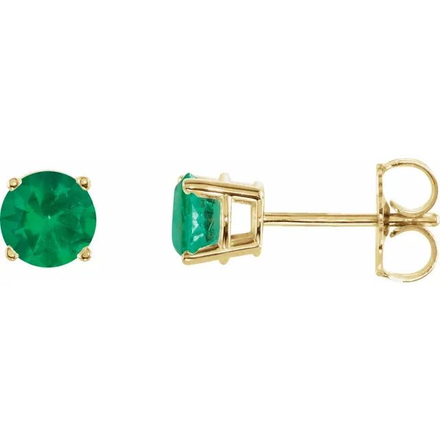 Green Emerald Stud Earrings - Balacia