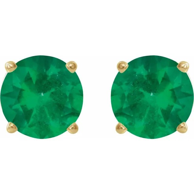 Green Emerald Stud Earrings - Balacia