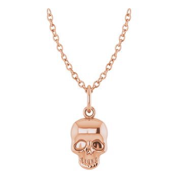 Halloween 14K Skull 16 - 18" Necklace - Balacia