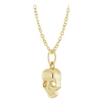 Halloween 14K Skull 16 - 18&quot; Necklace - Balacia