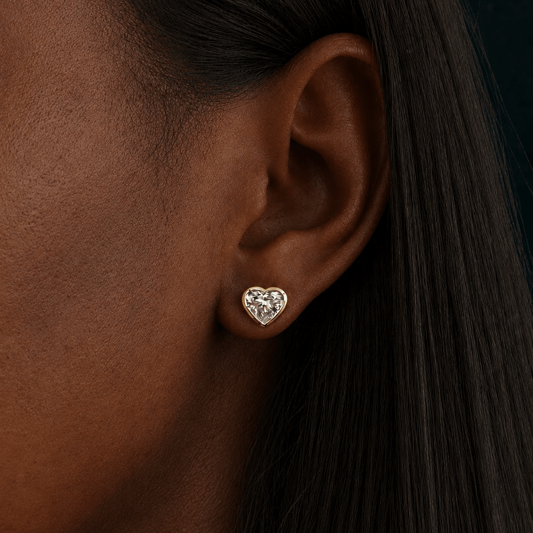 Gold Heart Diamond Earrings ctw