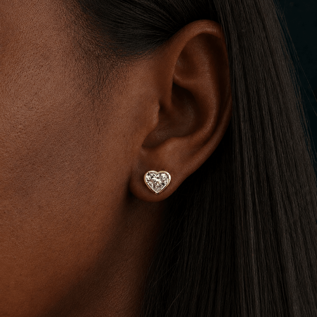 Gold Heart Diamond Earrings ctw