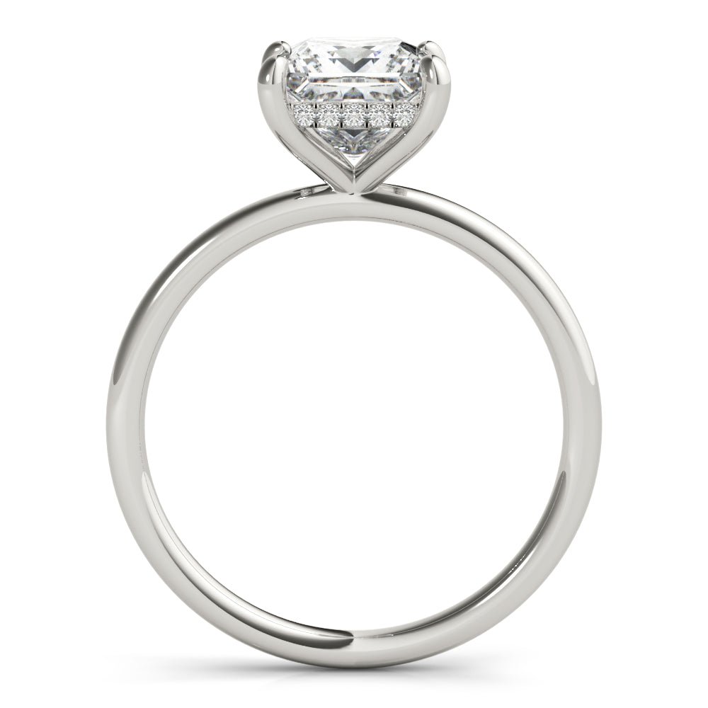 Houston Princess Cut Hidden Halo Solitaire Engagement Ring - Balacia