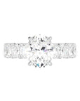 3.2 Carat Oval 3/4 Eternity Ovals Iced Out Engagement Ring