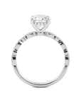 1 Carat Round Natural Diamond Hidden Halo Engagement Ring