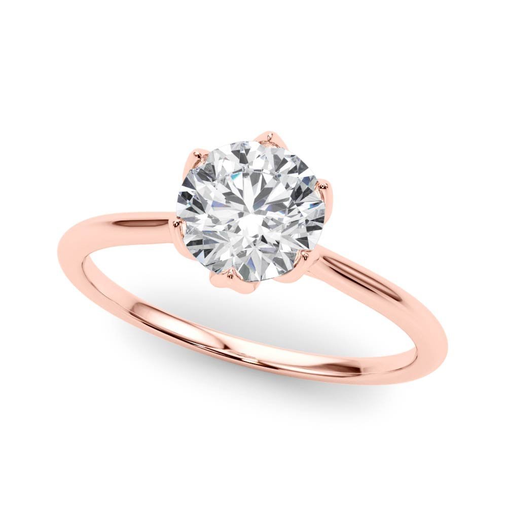 Rose Gold Petal Prongs Gold Diamond Engagement Ring