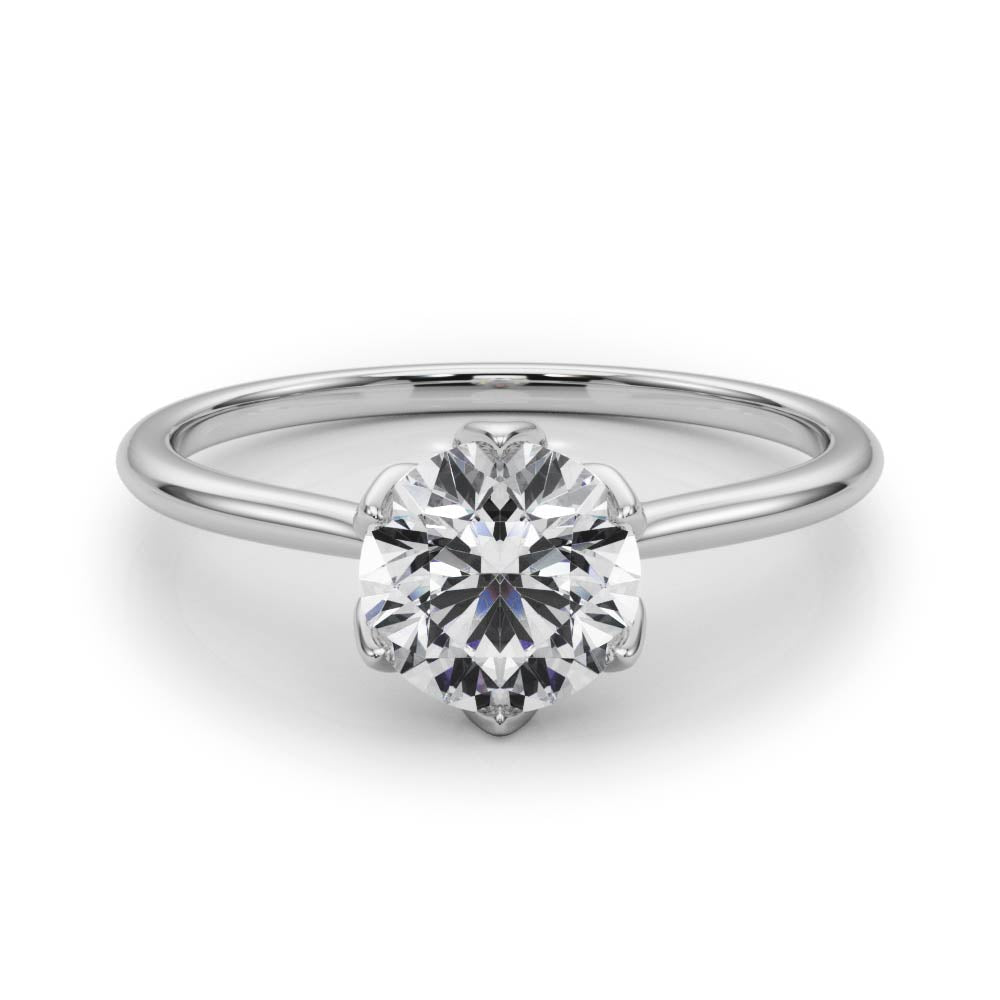 Irvine Round Petal Prongs Engagement Ring - Balacia